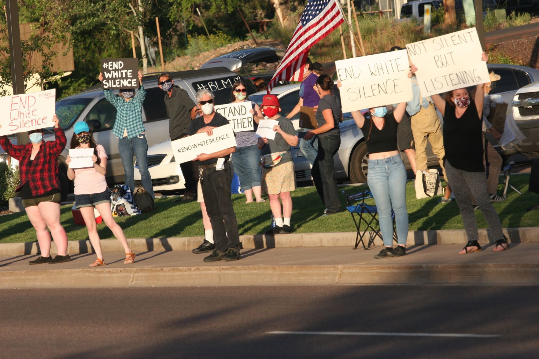 Protesters lined the Deuce of Clubs/US60